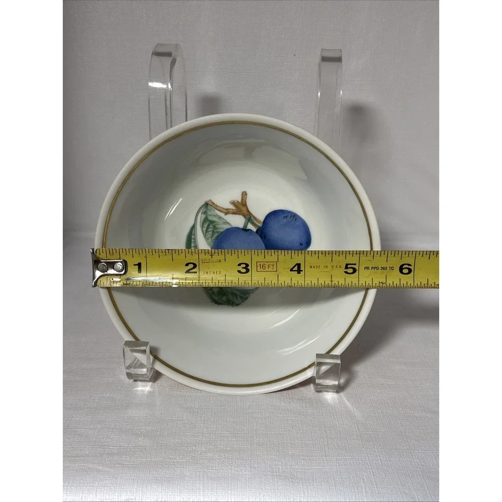 Mottahedeh Dessert Plate And Bowl Set Plum Design Summer Fruit Collection